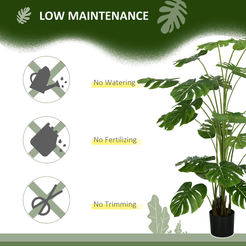 Pianta Artificiale Monstera da Interno e Esterno H180 cm con Vaso Verde-6