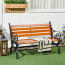 Panchina da Giardino 2 Posti con Braccioli 120x64x79 cm in Alluminio e Legno Teak-2