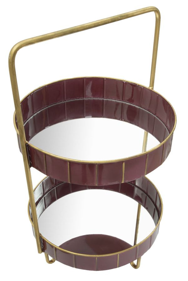 acquista Empty Pockets Double Glam 36,5x34,5x56,5 cm in Iron und Bordeaux und Gold Mirror