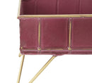 Svuota Tasche Glam Bordeaux 32x21,5x15,5 cm in Ferro Bordeaux e Oro-5