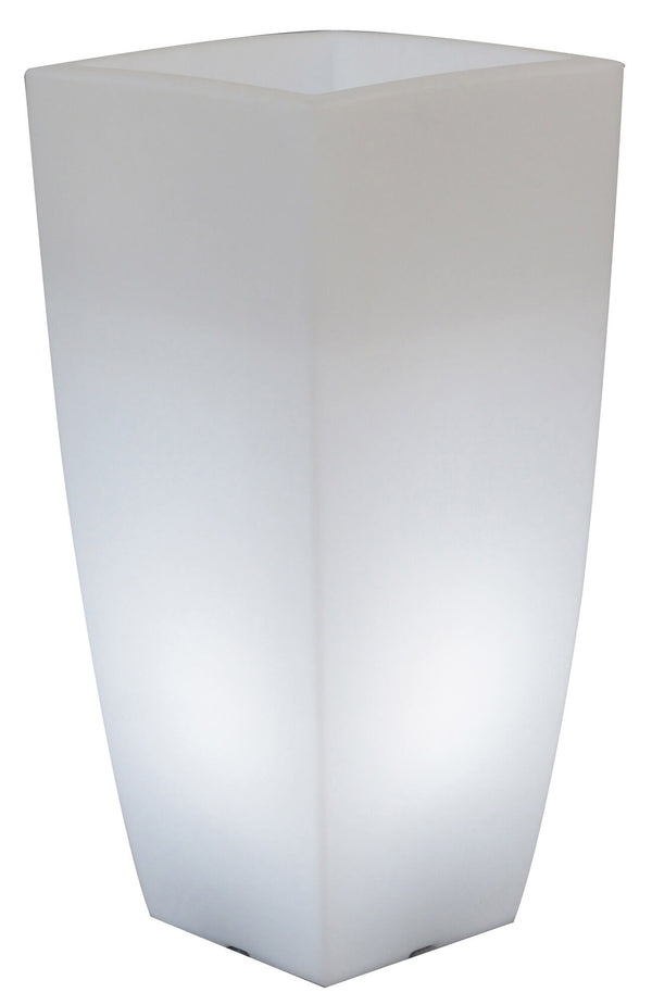 Leuchtende quadratische Vase 33x33x70 cm Bauer Home Light Ice and White online
