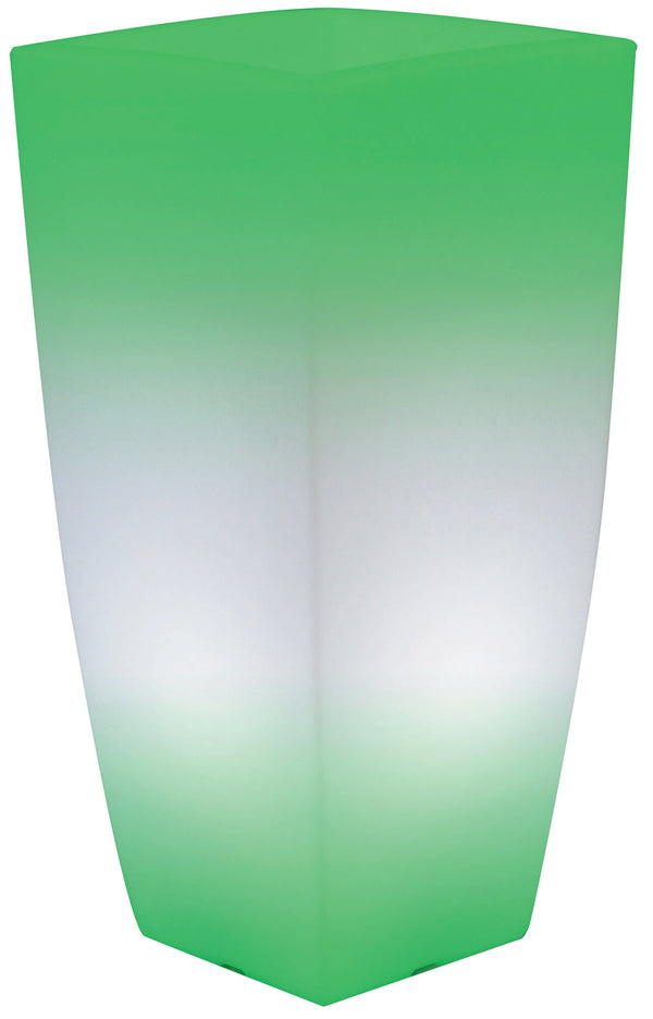 Quadratische Leuchtvase 33x33x70 cm Bauer Home Light Ice und Green prezzo