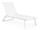 Set 4 Lettini Prendisole da Giardino 67x194x95h cm Cruise con Ruote Bianco -2