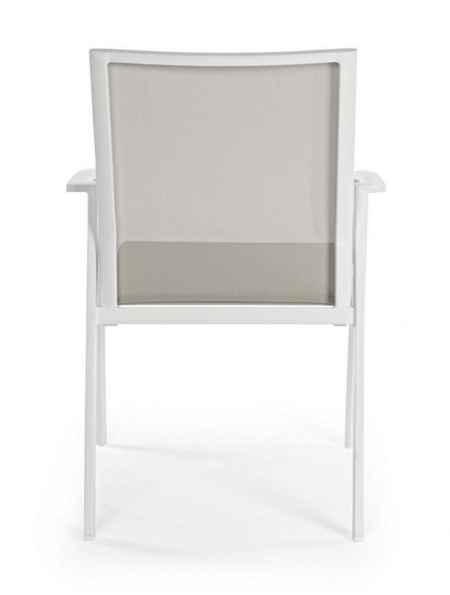 Set 4 Sedie da Giardino 57x57x87,5h cm con Braccioli Cruise Bianco-5