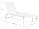 Set 4 Lettini Prendisole da Giardino 67x194x95h cm Cruise con Ruote Bianco -3