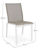 Set 4 Sedie da Giardino 50x61x88,5h cm Cruise Bianco -3