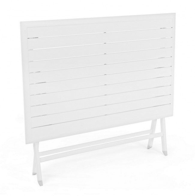 Tavolo Pieghevole da Giardino 110x70x71h cm Elin Bianco-5