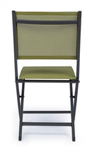 Set 4 Sedie Pieghevole da Giardino 47x57x88h cm Elin Antracite e Verde -5