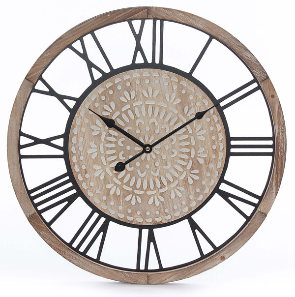 online Orologio da Parete Ø50 cm in Mdf e Metallo Marrone