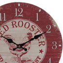 Orologio da Parete "Red Rooster" Ø34 cm in Mdf Rosso-2