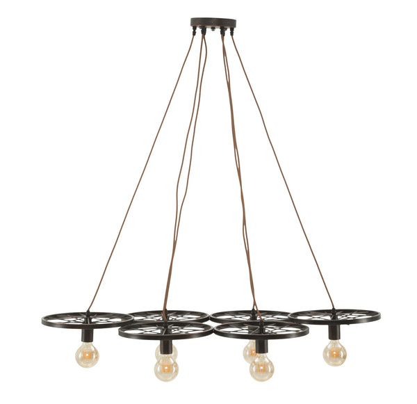 sconto Indust Circle Kronleuchter 6 Lichter 110x60x6 cm in Eisen