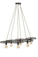 Lampadario Indust Circle 6 Luci 110x60x6 cm in Ferro-2