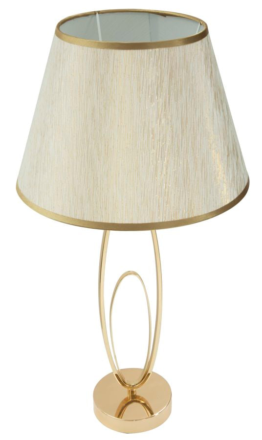 Lampada da Tavolo Glam Flush Ø30x58 cm in Ferro e Poliestere Oro e Crema-2