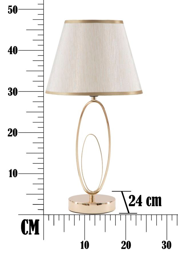 Lampada da Tavolo Glam Flush Ø24x47 cm in Ferro e Poliestere Oro e Crema-8