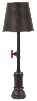 Lampada da Tavola Manhattan Simple Ø21x64 cm in Ferro Nero Rame e Rosso-2