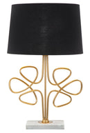 Lampada da Tavolo Glam Roudy Ø39x65 cm in Ferro Plastica e Poliestere Nero e Oro-1