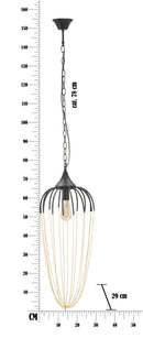 Lampadario Elegant Ø29x72 cm in Ferro Nero e Oro-10