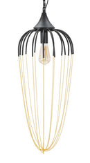 Lampadario Elegant Ø29x72 cm in Ferro Nero e Oro-3