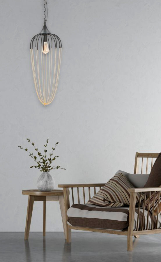 Lampadario Elegant Ø29x72 cm in Ferro Nero e Oro-9