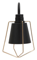 Lampada da Muro Elegant -D- 18x28x28 cm in Ferro Nero e Oro-2