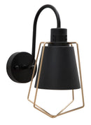 Lampada da Muro Elegant -D- 18x28x28 cm in Ferro Nero e Oro-3