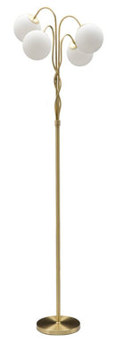 Lampada da Terra Glamy 4 Light Ø54x176 cm in Ferro e Vetro Bianco e Oro-1