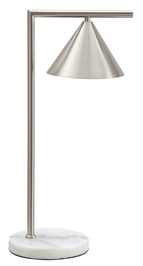 Lampada da Tavolo Gloty 18x27x53 cm in Ferro e Marmo Argento-1