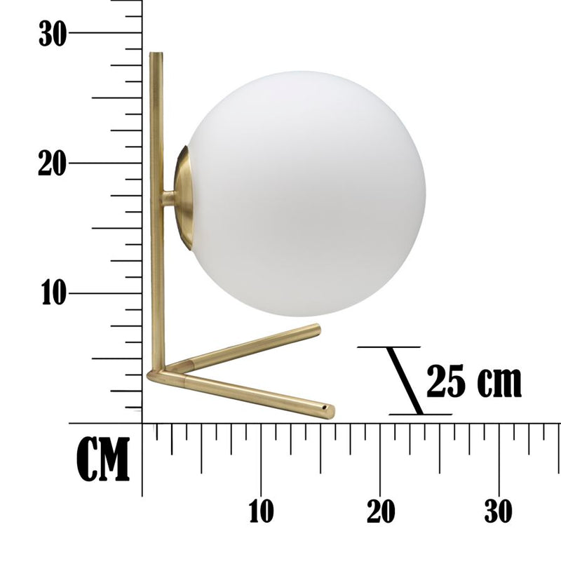 Lampada da Tavolo Glamy Low 25x25x27 cm in Ferro e Vetro Bianco e Oro-9