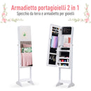 Armadio Portagioie e Trucchi con Specchio e Illuminazione LED Automatica Bianco 30x146x36 cm Seconda Scelta-7