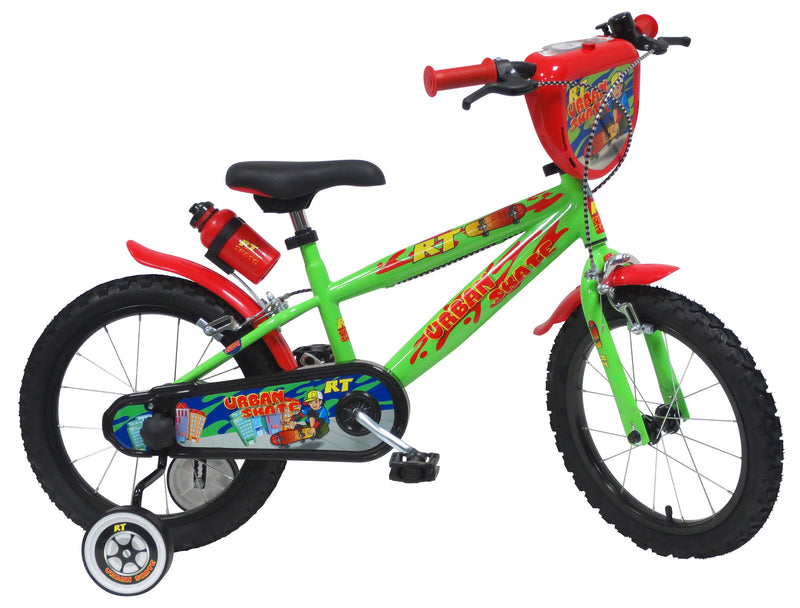 Bicicletta per Bambino 16" 2 Freni  Urban Skate Verde-1