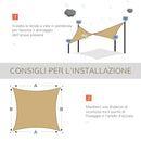 Tenda Vela da Giardino 4x6m in PE Sabbia -7