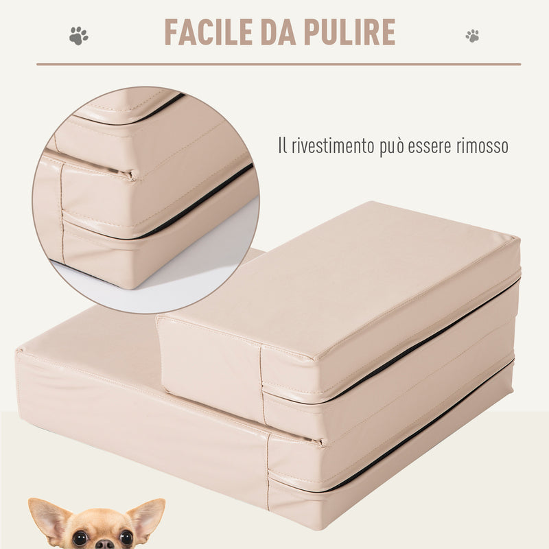 Scala Materassino 2 in 1 per Cani e Gatti Beige 67x39x10 cm -7