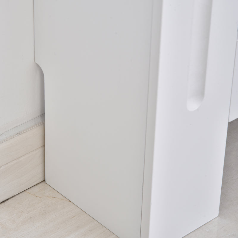 Copritermosifone in Legno MDF Bianco 112x19x81 cm -9