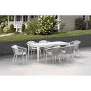 Set Tavolo Rettangolo e 6 Sedie da Giardino in Alluminio Venus Dining 180 Bianco-1