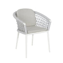 Set Tavolo Rettangolo e 6 Sedie da Giardino in Alluminio Venus Dining 180 Bianco-2