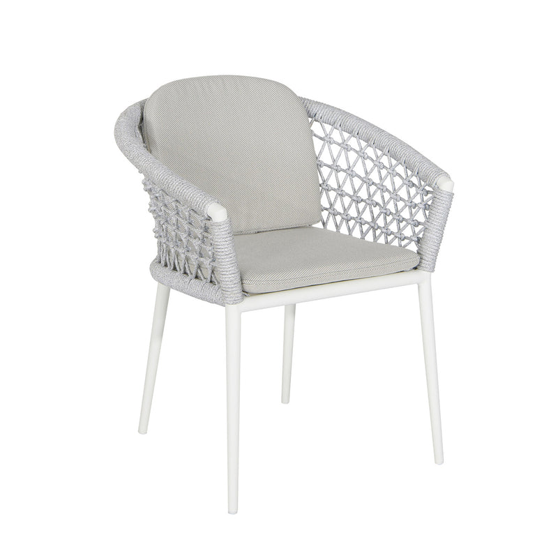 Set Tavolo Rettangolo e 6 Sedie da Giardino in Alluminio Venus Dining 180 Bianco-2