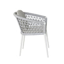 Set Tavolo Rettangolo e 6 Sedie da Giardino in Alluminio Venus Dining 180 Bianco-3