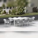 Set Tavolo e 8 Sedie da Giardino in Alluminio Venus Dining 230 Bianco-1