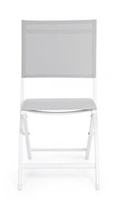 Set 4 Sedie Pieghevole da Giardino 47x57x88h cm Elin Bianco -4