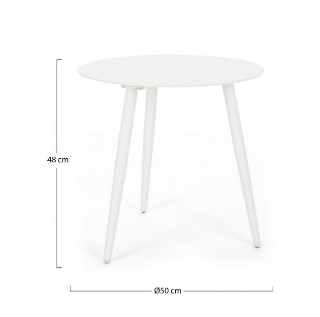 Tavolino Ø50x48h cm Ridley Bianco-2