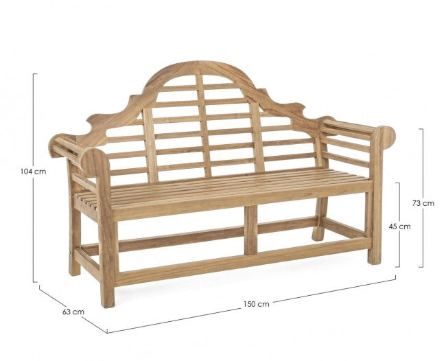 Panca 2 Posti 150x63x104h cm Veradero in Legno Naturale FSC -2