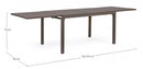 Tavolo Allungabile da Giardino 135-270x90x75h cm Pelagius Coffee-3