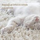 Cuccia in PVC Effetto Rattan per Gatti Ø56x35 cm con Cuscino  Beige-7