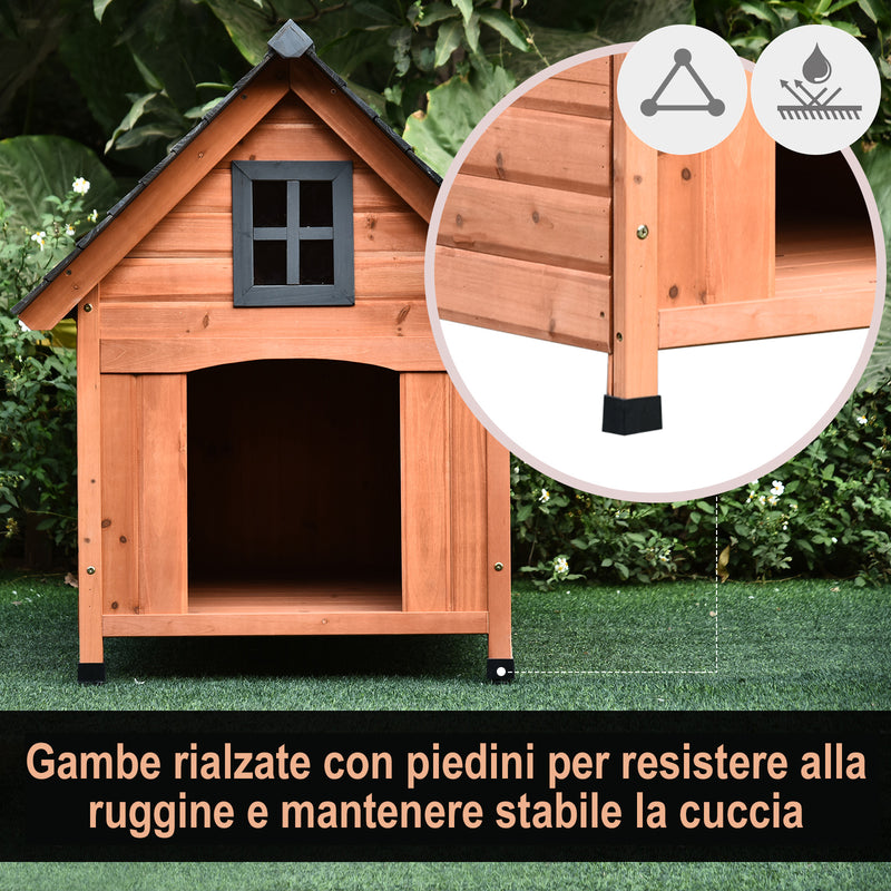 Cuccia per Cani Taglia Piccola Max 30Kg 81,3x91,5x98,5 cm in Legno -7