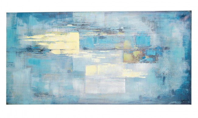 Dipinto 140x3,5x70 cm Abstract Blue in Tela-1