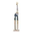 Statuina Giraffa in legno azzurro bianco cm 16x10xh80-1