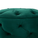 Pouf Contenitore con Coperchio in Velluto con Bottoni Trapuntati   Verde-8