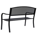 Panca da Giardino 2 Posti in Acciaio 127x60x85 cm  Nero-7