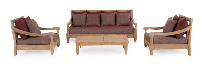 Divano Letto da Esterno Daybed 190x112x81h cm con Cuscini Bali Wine Fsc-5