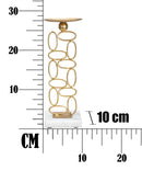 Portacandele Bubbles 10x10x27 cm in Ferro e Marmo Oro e Bianco-8